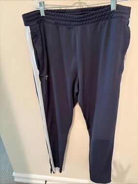 Men’s Grey Athletic Track Pants with White Side Stripe